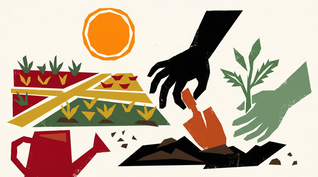 gardening hands planting