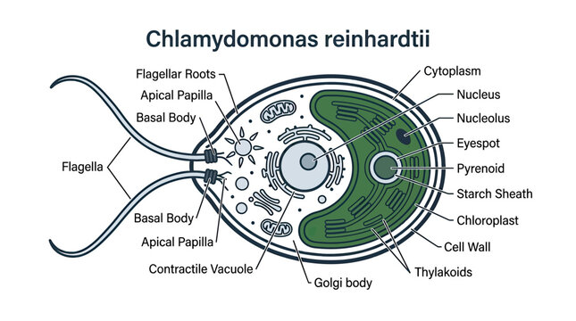 Chlamydomonas reinhardtii Diagram: Microscopic Algae Cell Structure
