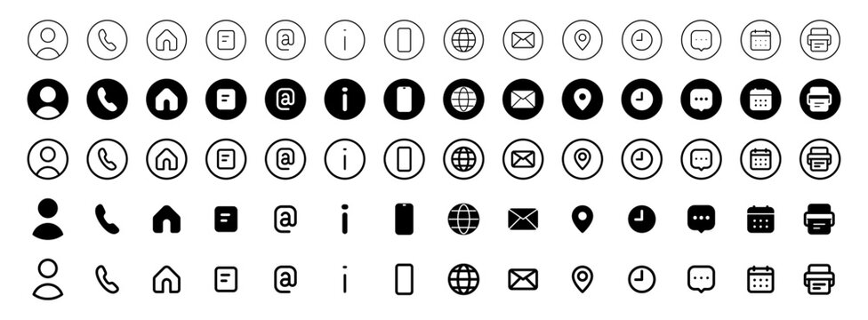 Contact us icon. Web icons set , home, call, email, address, location, globe, fax, message, envelope, mobile, telephone, website, icon . Communication contact information icon. Business card icon set