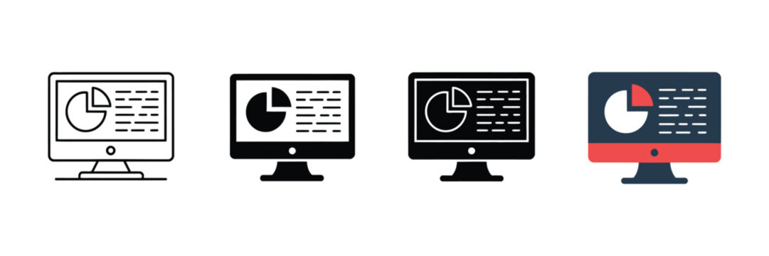 Computer screens displaying financial charts and data analysis