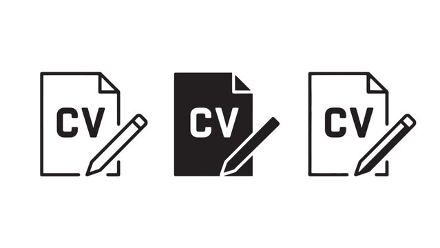 "CV icons symbolizing job applications and editing."
