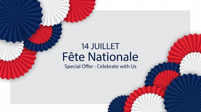 French Bastille day fourteen july national holiday special offer celebrate background