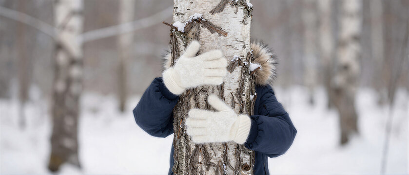 Embracing Winter Birch Tree