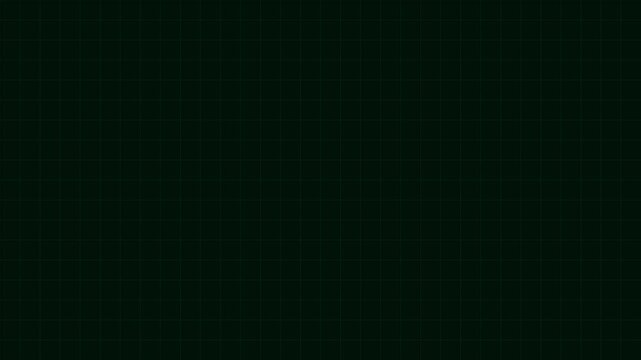 Digital grid animation 4k background, with glowing green, lines and data, motion effect