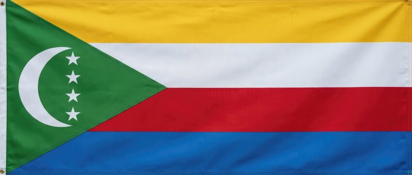 Flag of Comoros, bright colors, national symbol