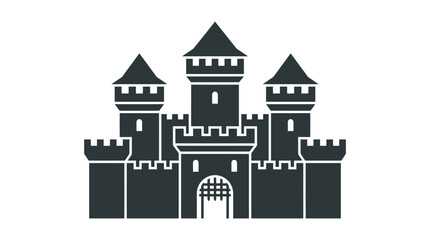 Black silhouette of medieval castle. © David