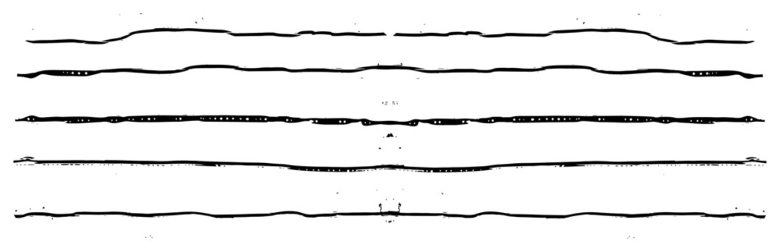 Thin grunge horizontal divider lines with abstract distressed paint textures