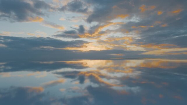 3D Render Scenic Sunset Over Calm Ocean with Reflections