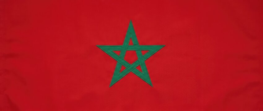 Flag of Morocco, red background with green pentagram