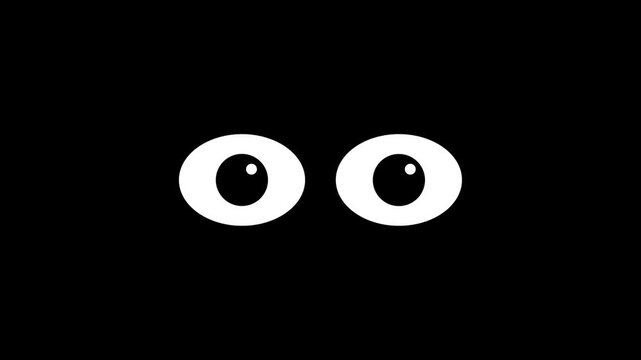 Animated blinking eye on a black background. Ideal for vision concepts, facial expressions, surveillance, healthcare, technology, presentations, video editing, and motion graphics projects.