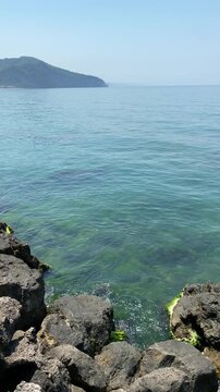 Clear Black Sea Water and Rocky Coast at Inkumu Beach Bartin Turkey