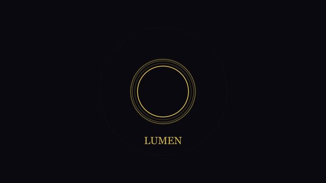 Minimalist gold lumen animation on dark 4k background, for luxury branding, and corporate identity
