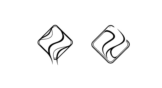 Abstract swirling wave design in diamond shape.