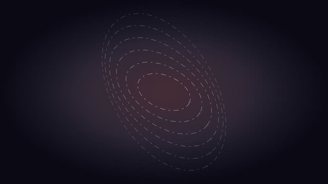 Abstract dark background with glowing dashed concentric elliptical shapes