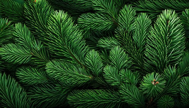 Green Fir Tree Branches Background