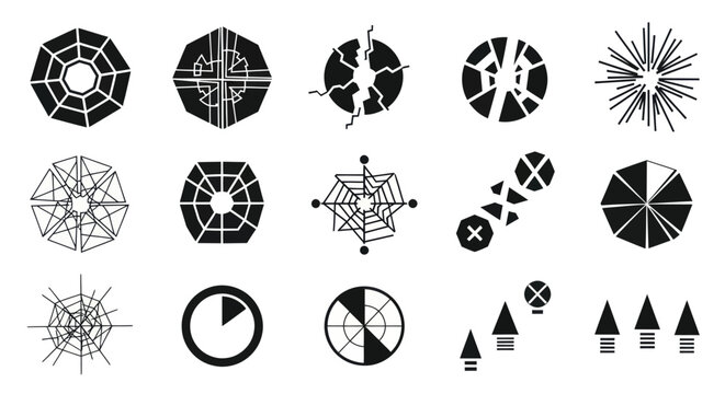 Abstract Geometric and Fragmented Shape Icons