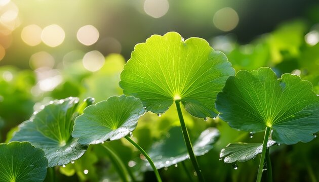 Close Up Centella Asiatica Leaves