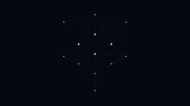 Minimalist constellation graphic with interconnected glowing white light nodes