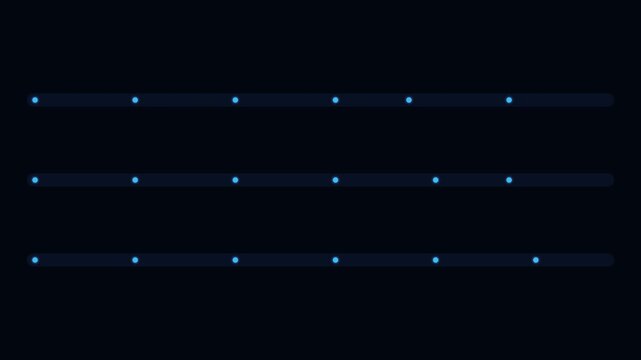 Three parallel horizontal lines featuring evenly spaced glowing blue dots