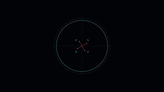 Minimalist digital interface design featuring a glowing circular target reticle
