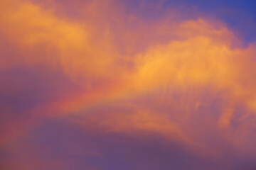 Fototapeta premium Beautiful rainbow after heavy rain in the morning
