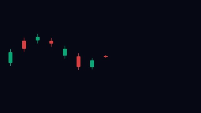 Minimalist representation of two japanese candlesticks on dark background