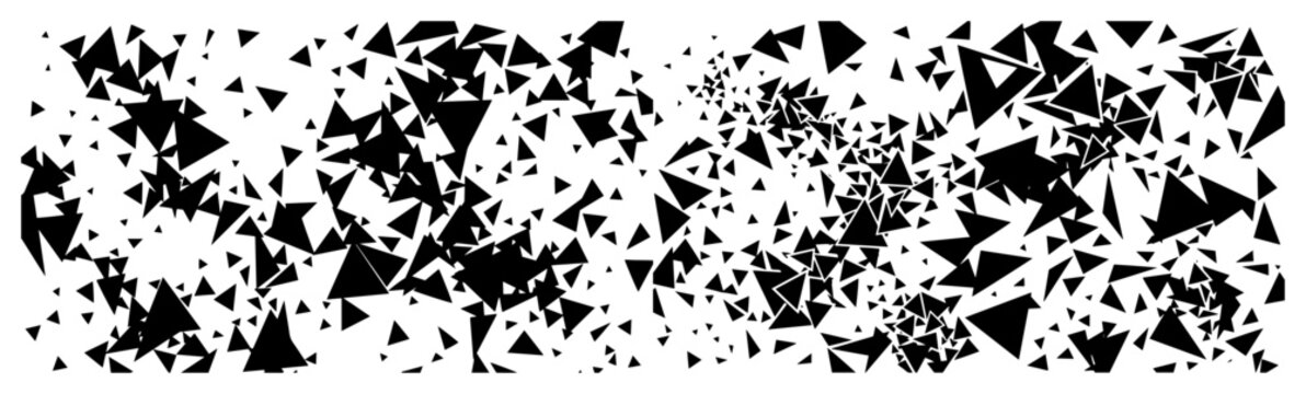 Triangular shard pattern with scattered exploding geometric particles