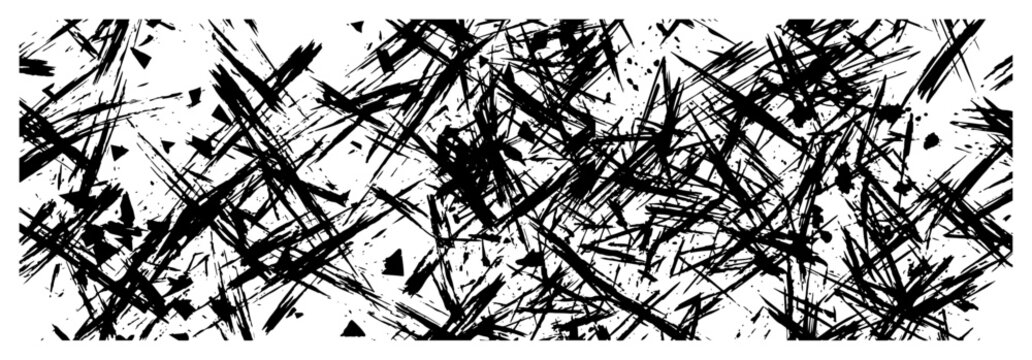 Chaotic paint scratches pattern with aggressive brush shards and splatters