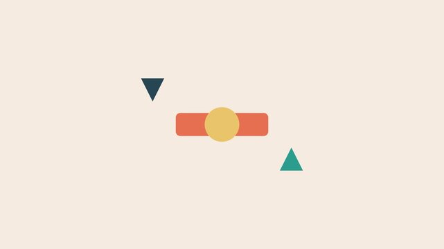 Minimalist graphic design featuring a yellow circle on an orange rectangle
