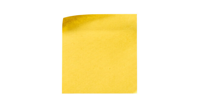 Yellow sticky note with top corner curl