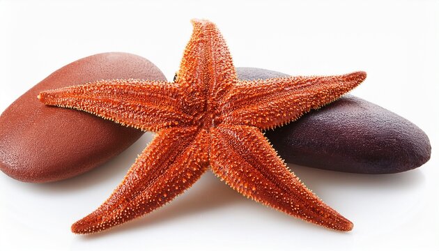 Etoile De Mer Asterias Rubens Isolee Sur Fond Blanc
