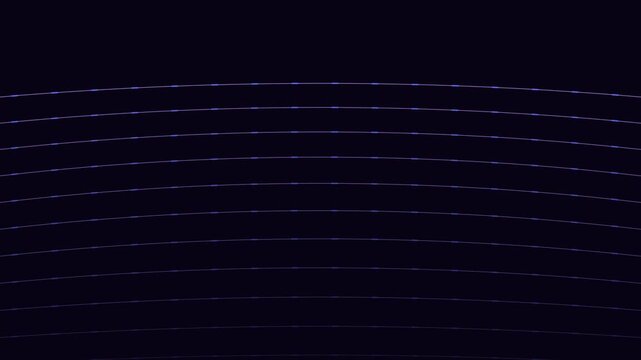 Abstract digital pattern of glowing blue horizontal lines on dark background