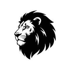 Fototapeta premium Lion Head Silhouette Vector Art