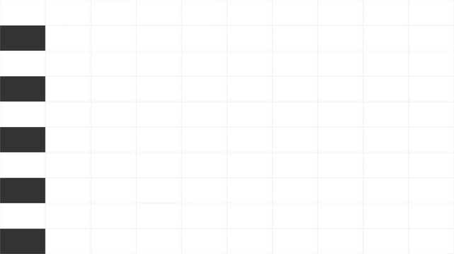 Minimalist graphic design featuring black bars on a white grid background
