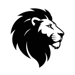 Fototapeta premium Majestic Lion Head Silhouette - Powerful Animal Symbol