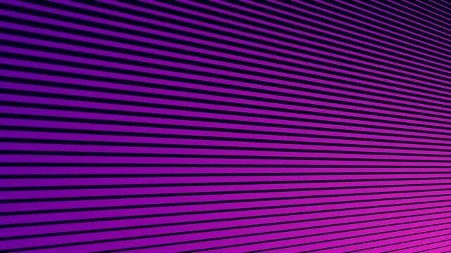 Abstract vibrant purple and black horizontal line pattern creating digital illusionary perspective background graphic design