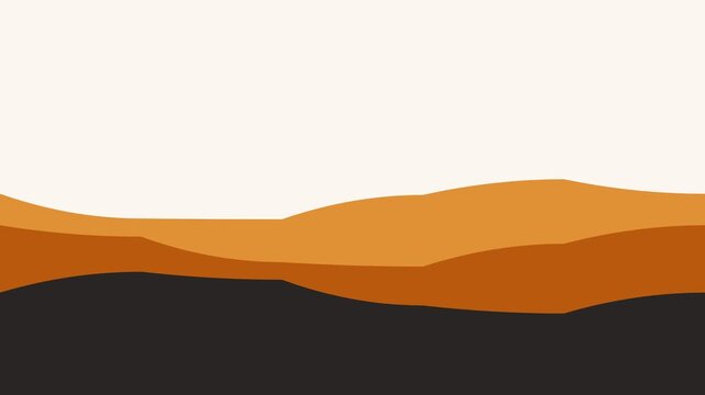Minimalist abstract illustration of layered desert dunes at sunset light