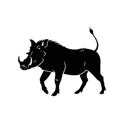Fototapeta premium Warthog Silhouette - Wild Animal Vector
