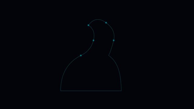 Abstract vector path with glowing anchor points on a dark background