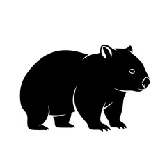 Fototapeta premium Wombat Silhouette - Australian Native Animal Vector