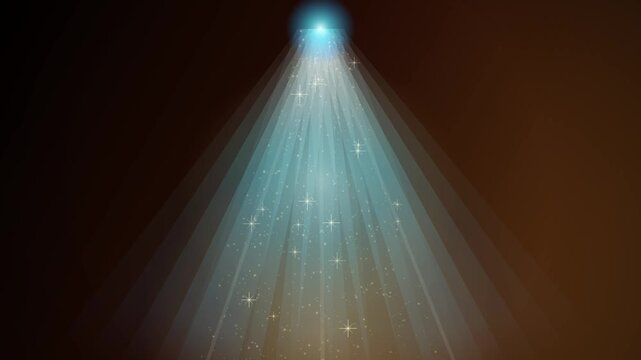Animated blue spotlights crossing on a dark stage background. Dramatic lighting effect for concerts, theater productions, presentations, award ceremonies, entertainment, and motion graphics projects.