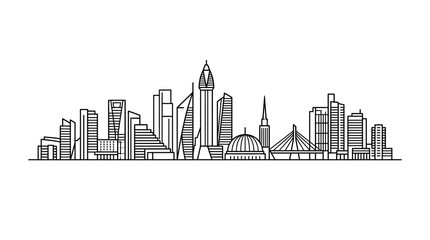 Obraz premium Minimalist Mumbai City Skyline Outline Illustration
