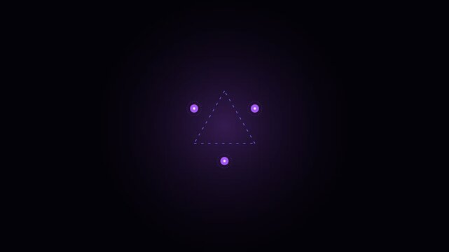 Minimalist purple constellation graphic isolated on a dark black background