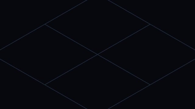 Minimalist geometric grid pattern with four orange markers on dark background