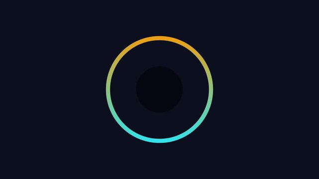 Minimalist circular loading spinner animation with gradient progress bar on dark 4k background circle