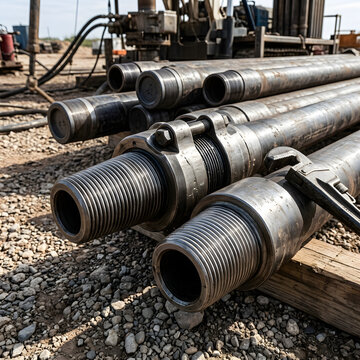 Closeup of a stack of black rubber conveyor belts.