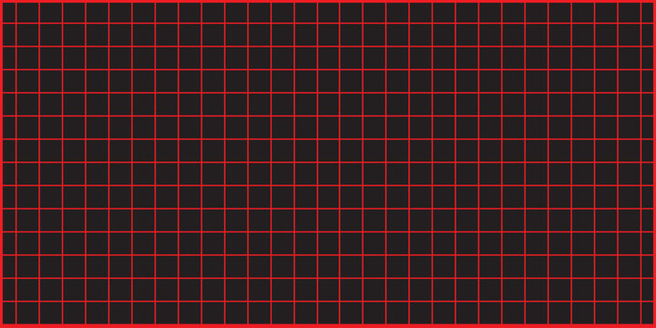 Abstract black background with red grid lines, futuristic geometric neon square mesh pattern, modern high tech digital dark matrix wallpaper vector illustration for banner