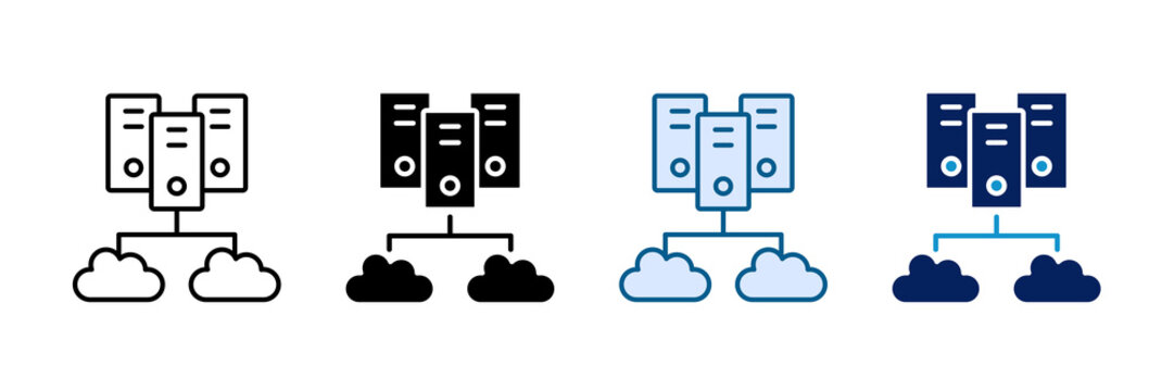Cloud Infrastructure Icon Set Multiple Style Collection