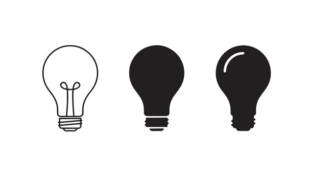 Light bulb design variation icons series