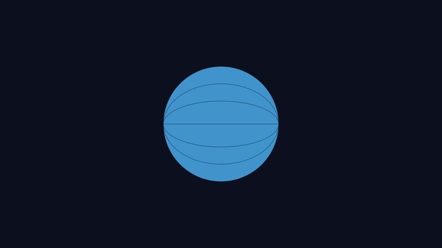 Minimalist rotating 3 d sphere animation with wireframe grid overlay for tech backgrounds 4k rotation